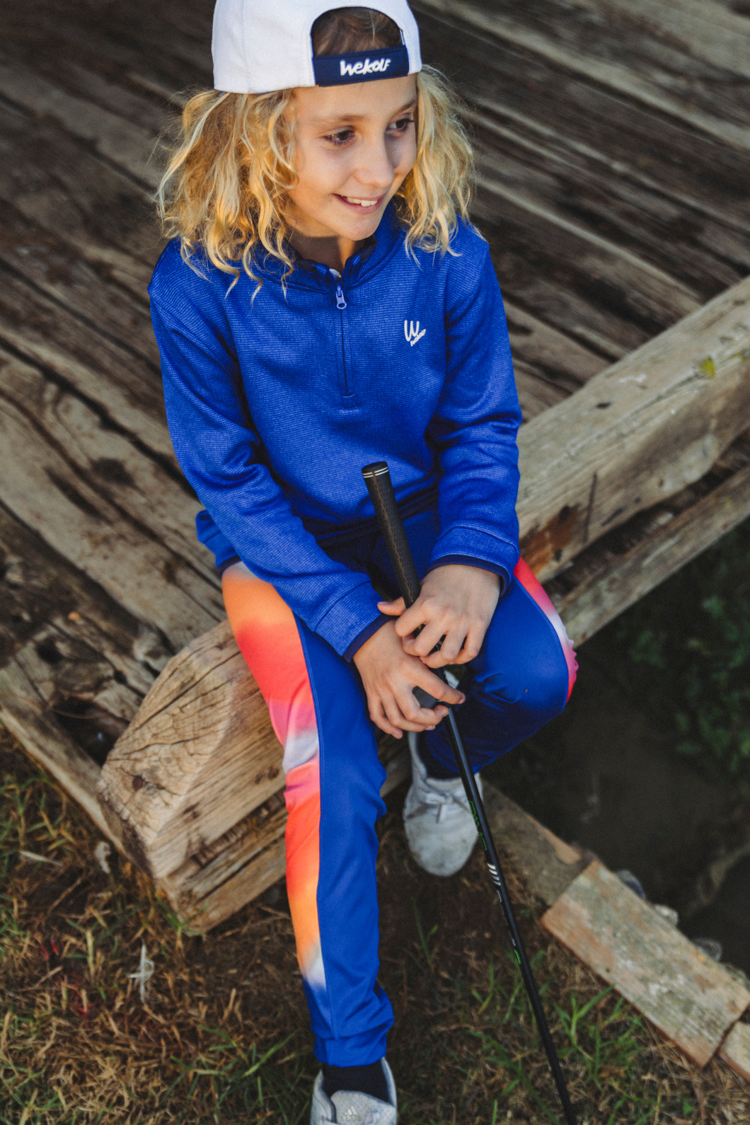 Blue golf pullover for boys