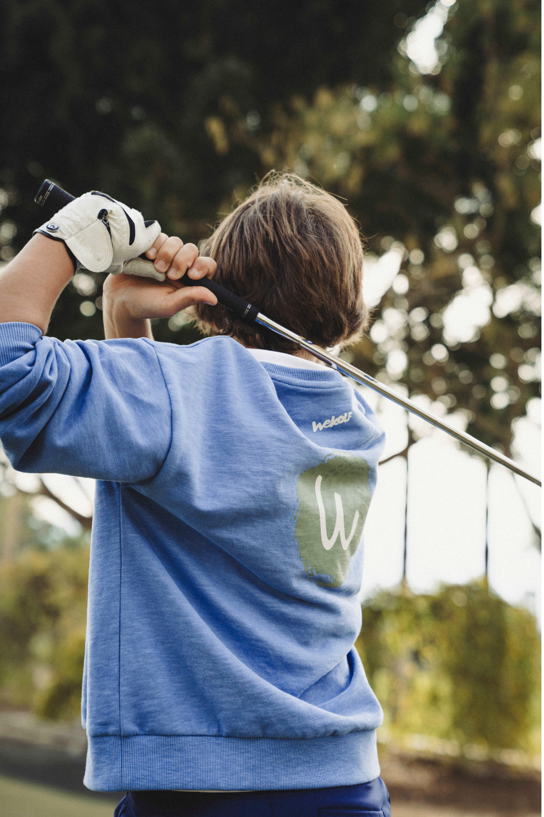 Blue golf sweatshirt for boys