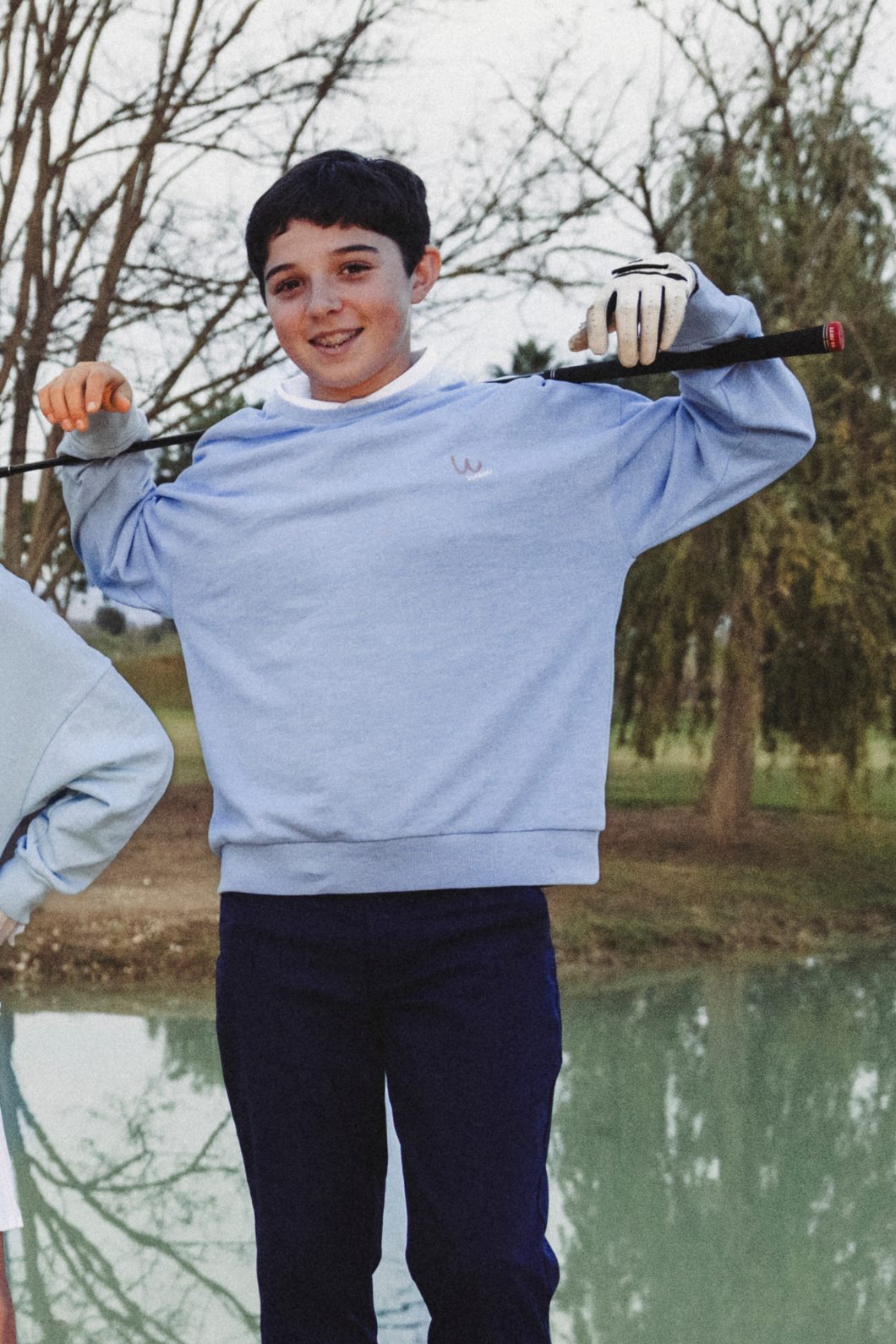 Sudadera de golf azul claro sin capucha UNISEX