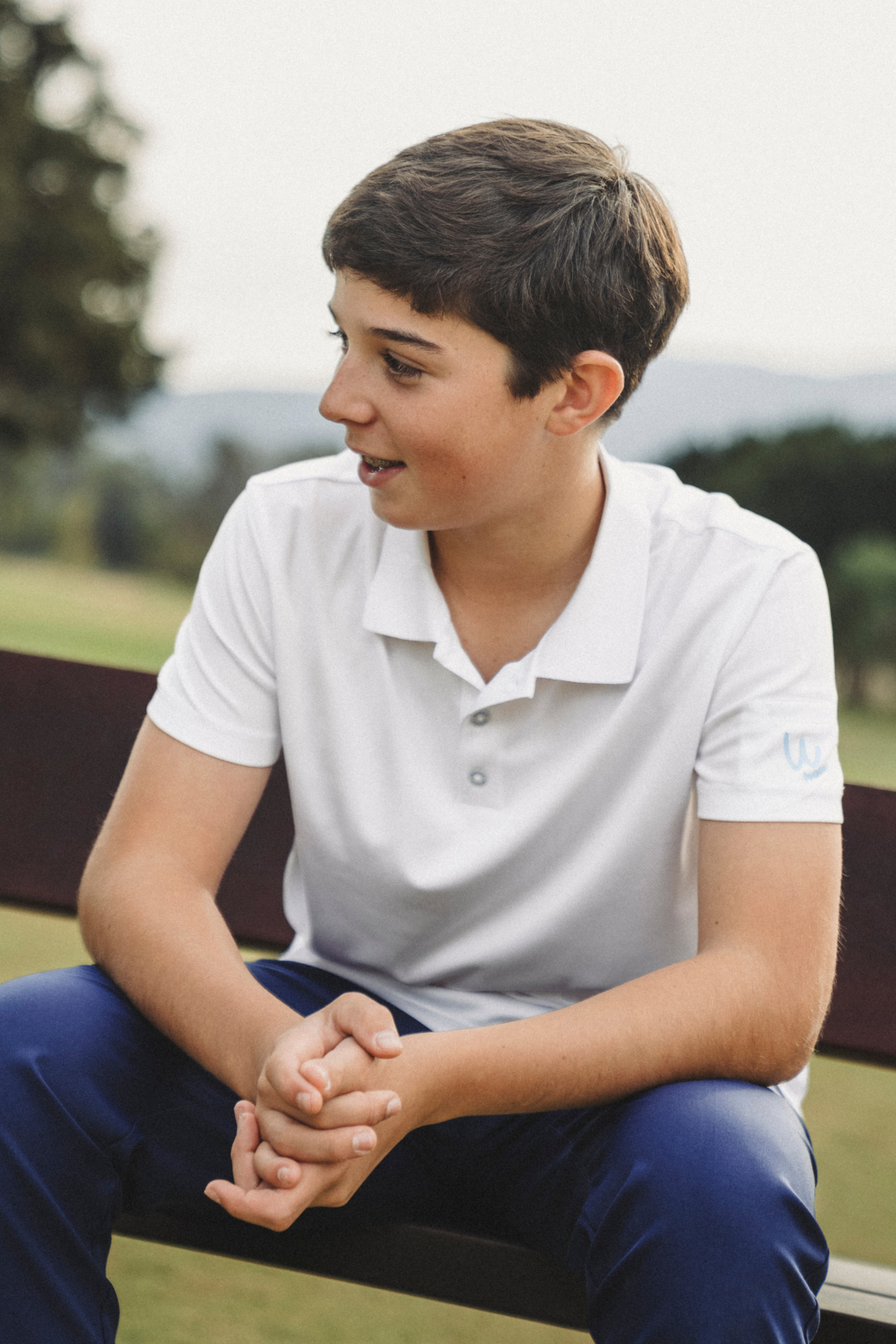 White basic golf polo shirt for boys
