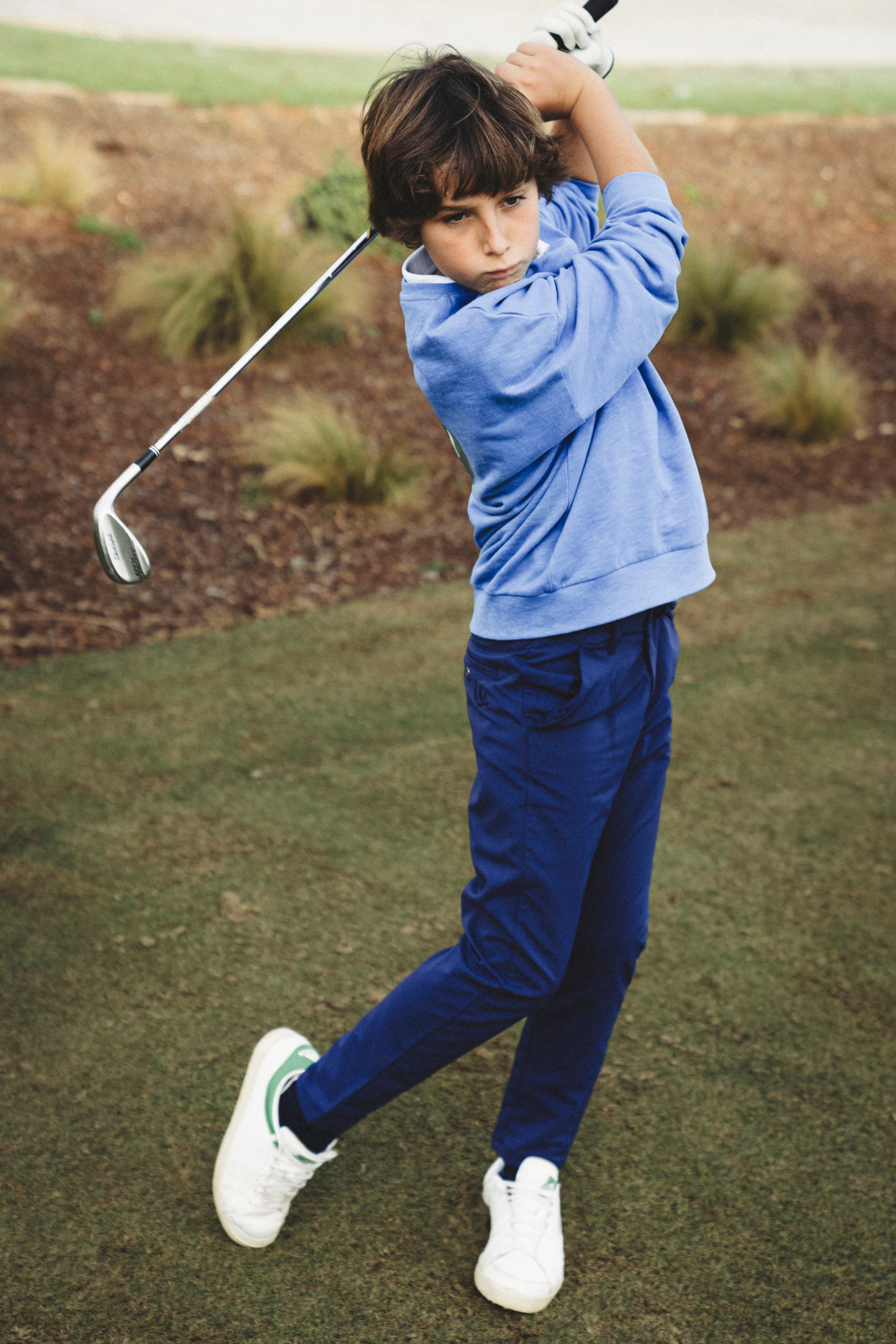 Navy blue golf trousers for boys