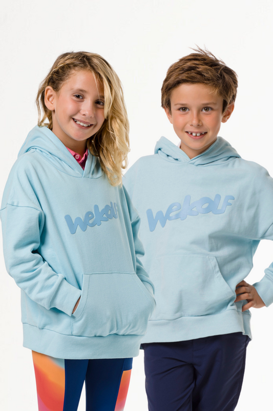 Light blue golf hoodie for boys
