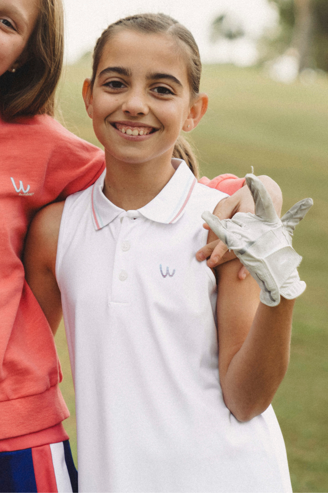 White sleeveless golf dress for girls