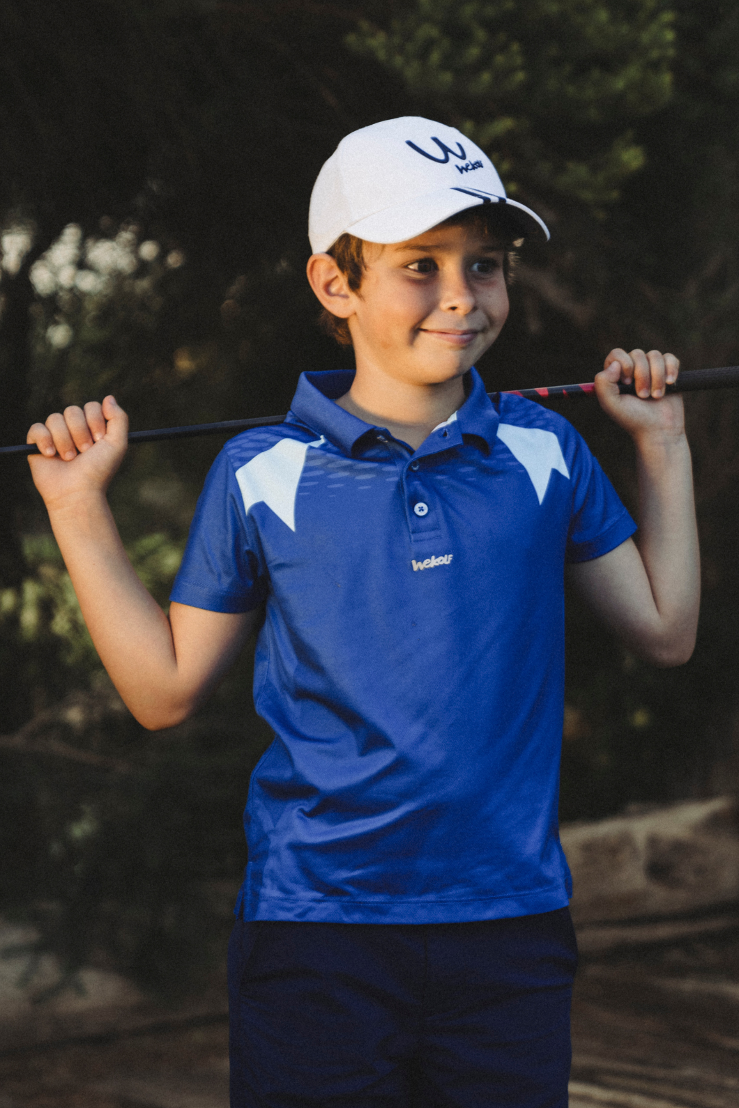 Blue golf polo shirt for boys