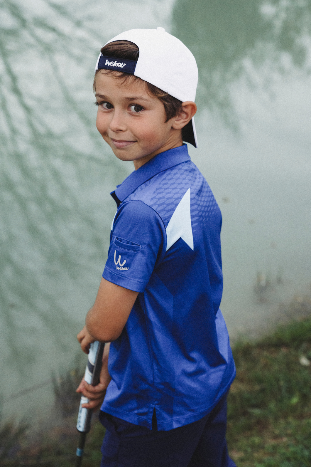 Blue golf polo shirt for boys
