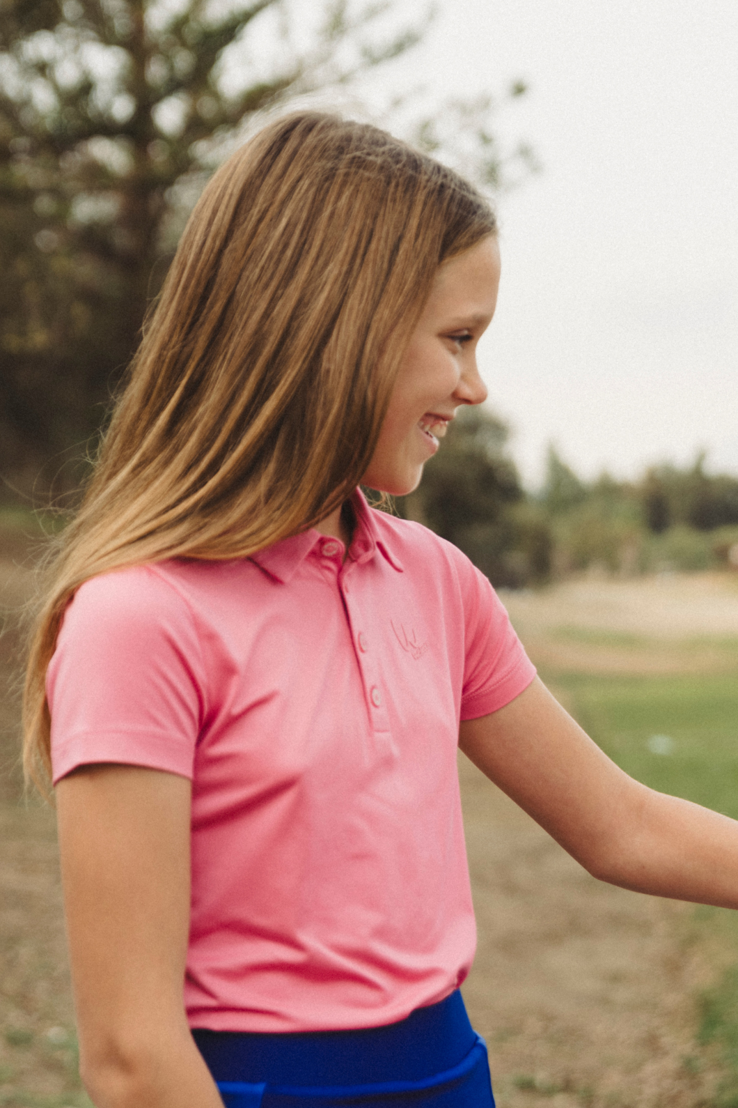 Barbie pink golf polo shirt for girls