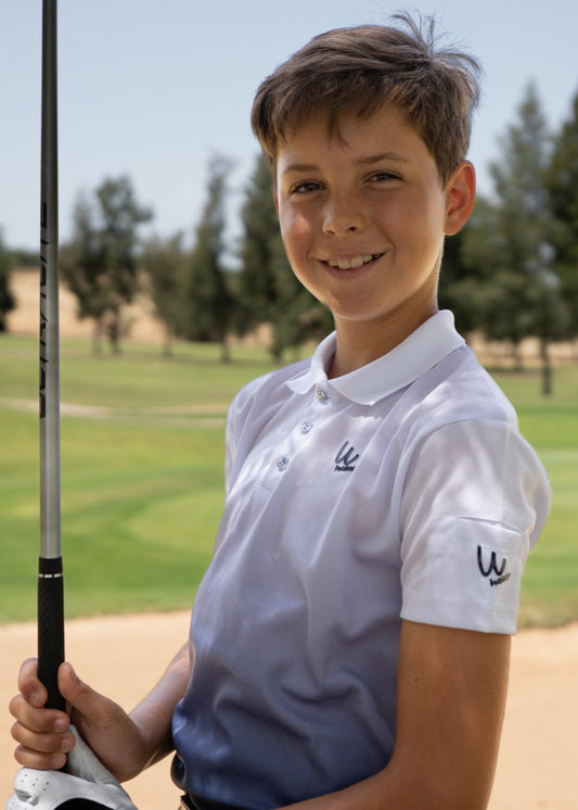 Polo de golf azul degradado para niño