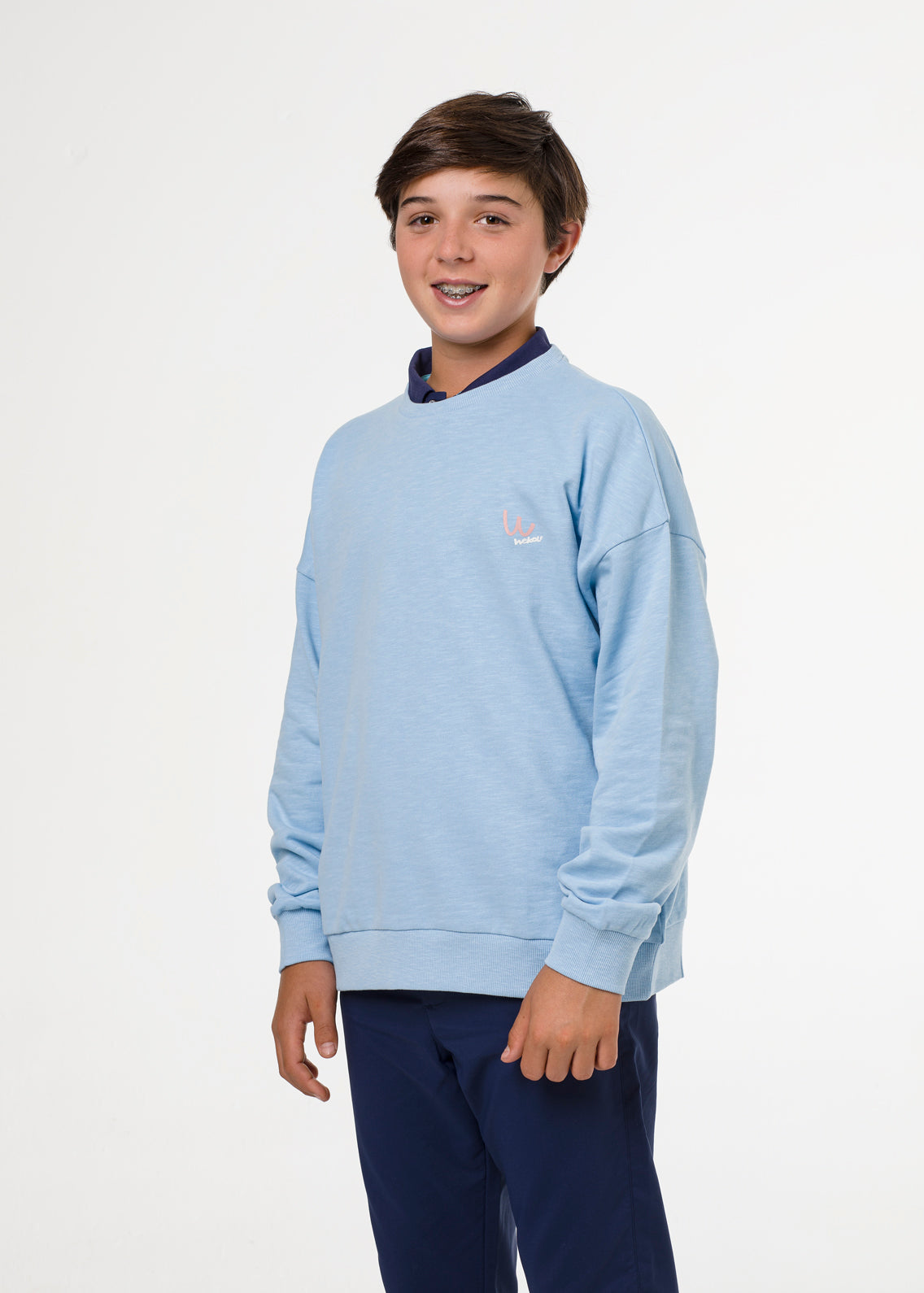 Sudadera de golf azul claro sin capucha UNISEX