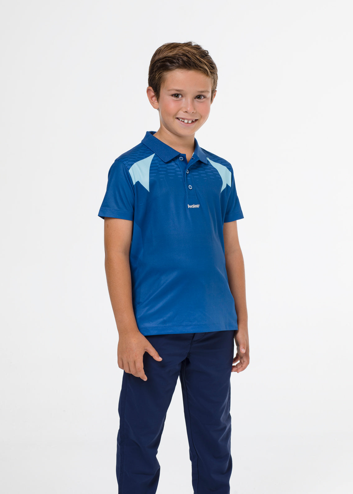 Blue golf polo shirt for boys