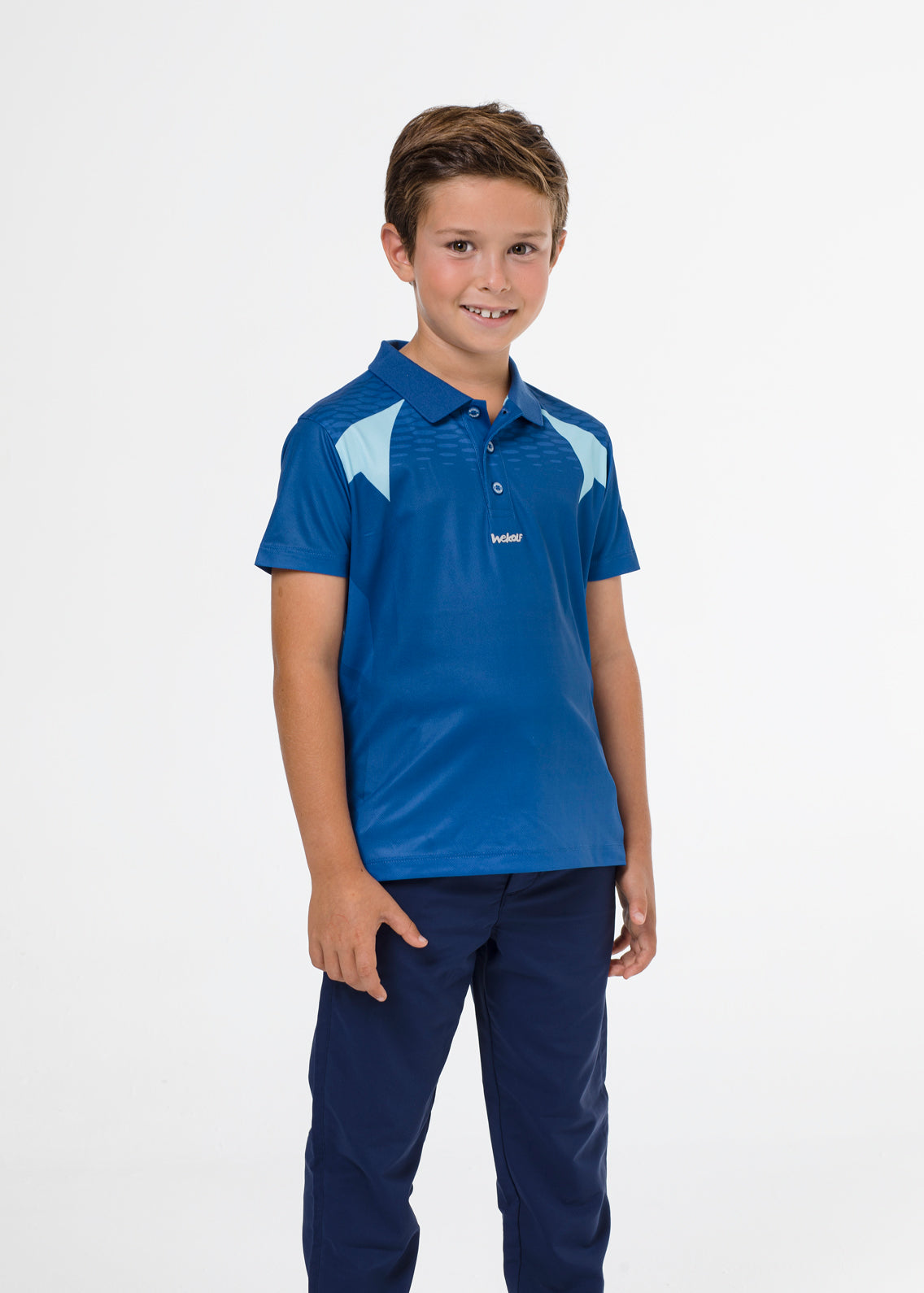 Blue golf polo shirt for boys