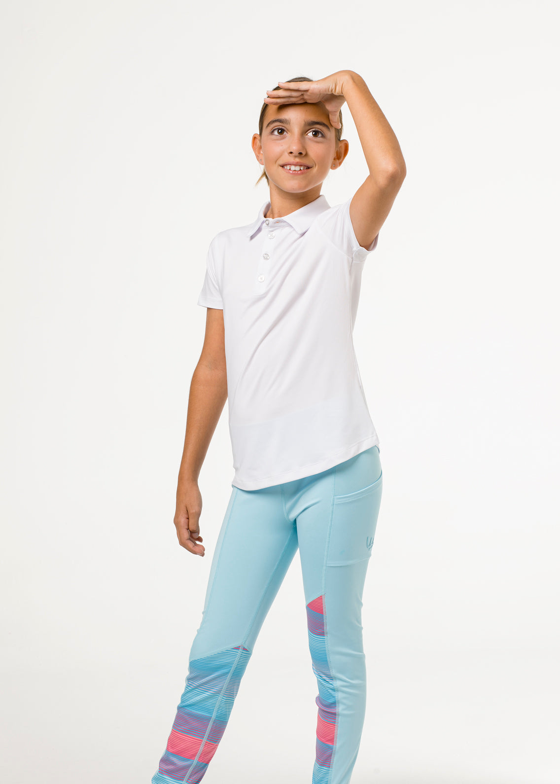 White golf polo shirt for girls