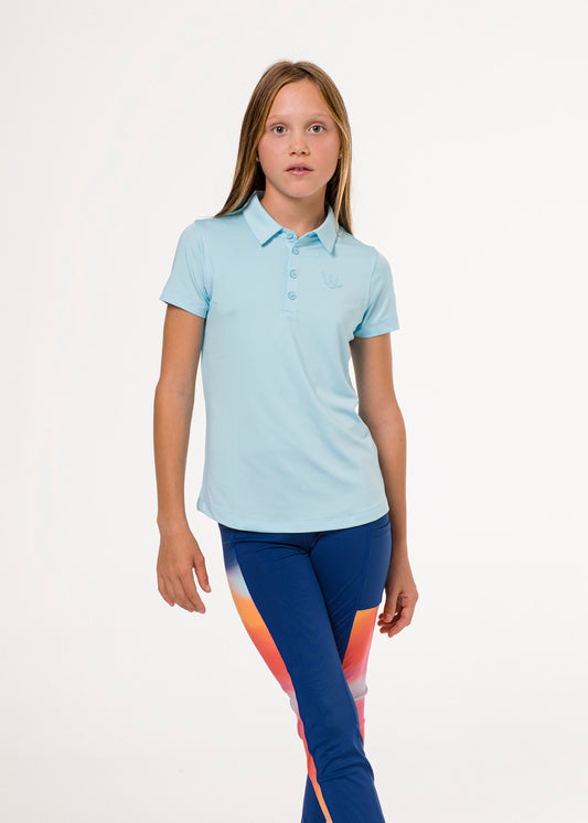 Light blue golf polo shirt for girls