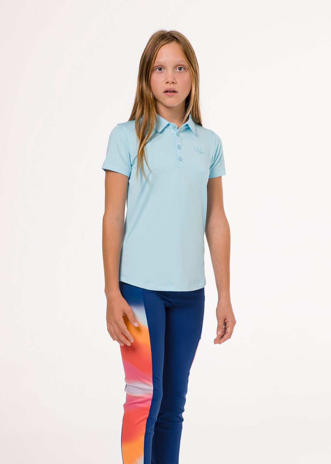 Light blue golf polo shirt for girls