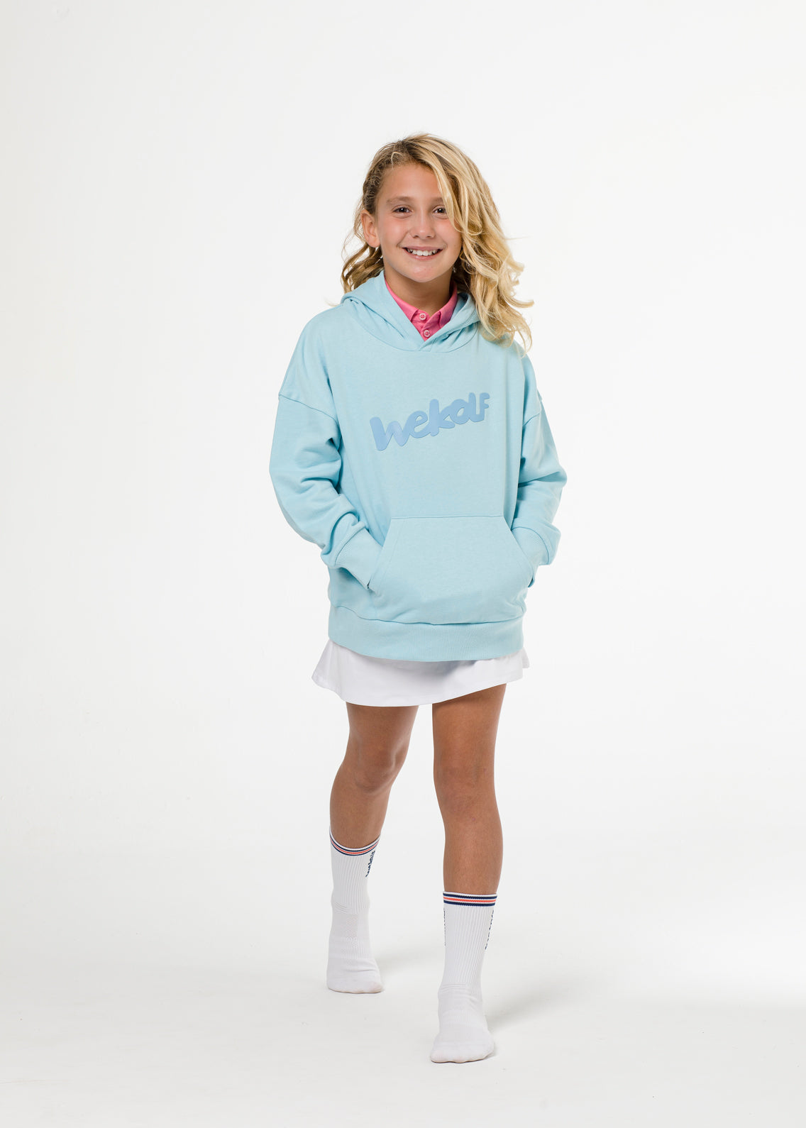 Light blue golf hoodie for boys