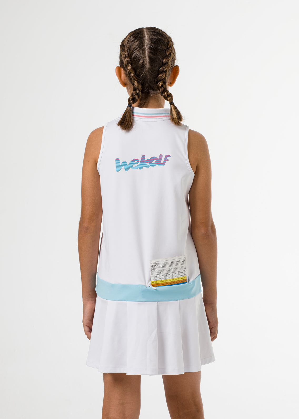 White sleeveless golf dress for girls