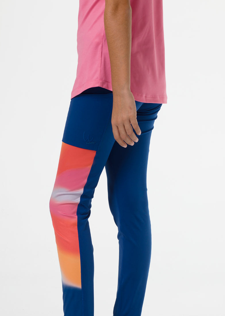 Navy blue golf base layer leggings with gradient detail for girls