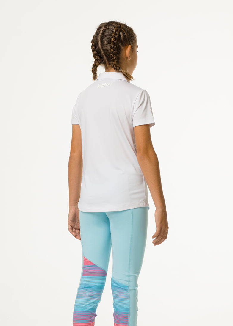 White golf polo shirt for girls