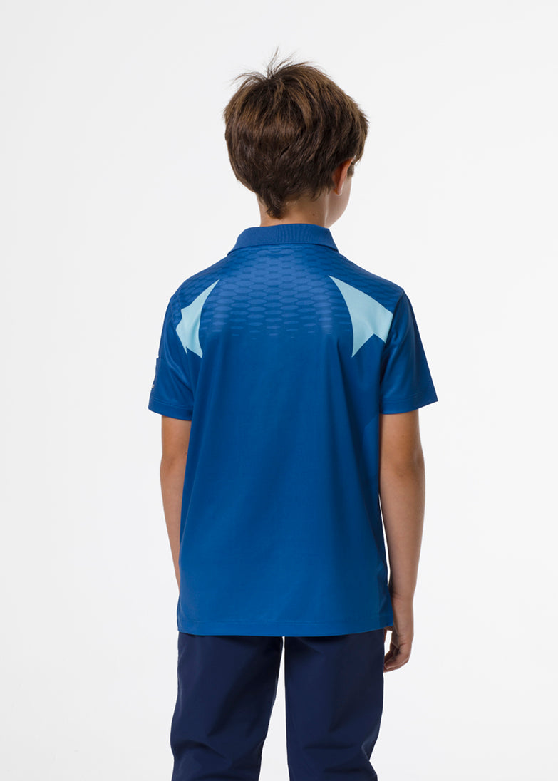 Blue golf polo shirt for boys
