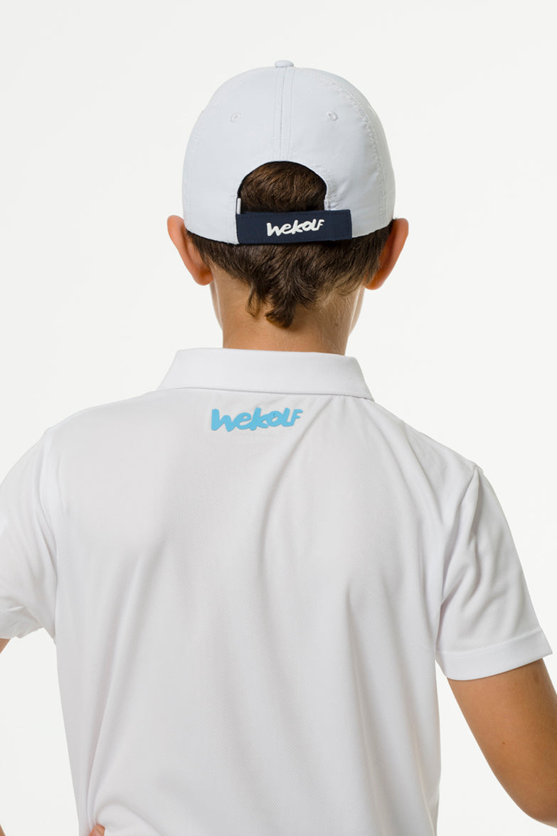 White basic golf polo shirt for boys