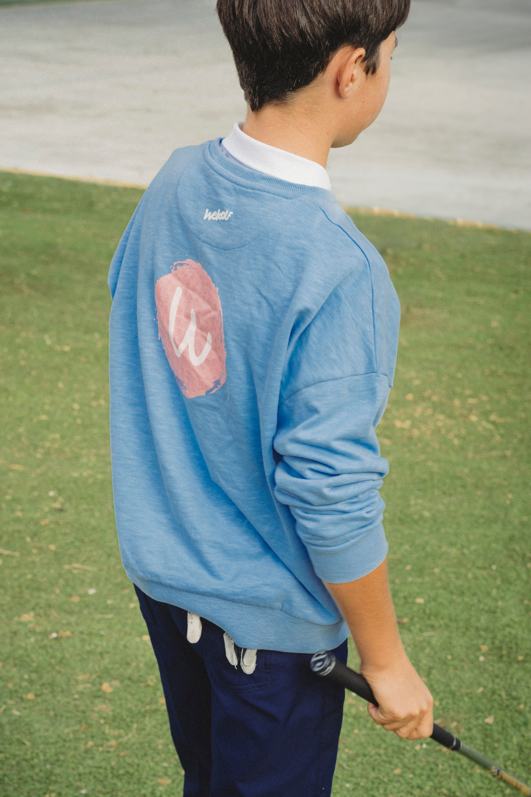 Light blue golf sweatshirt for boys
