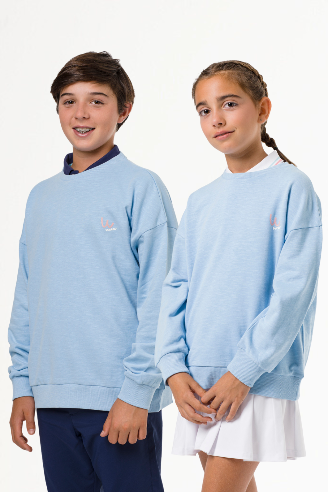 Light blue golf sweatshirt for boys