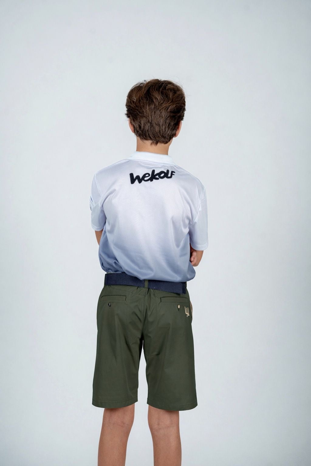 Bermuda golf verde caqui para niño