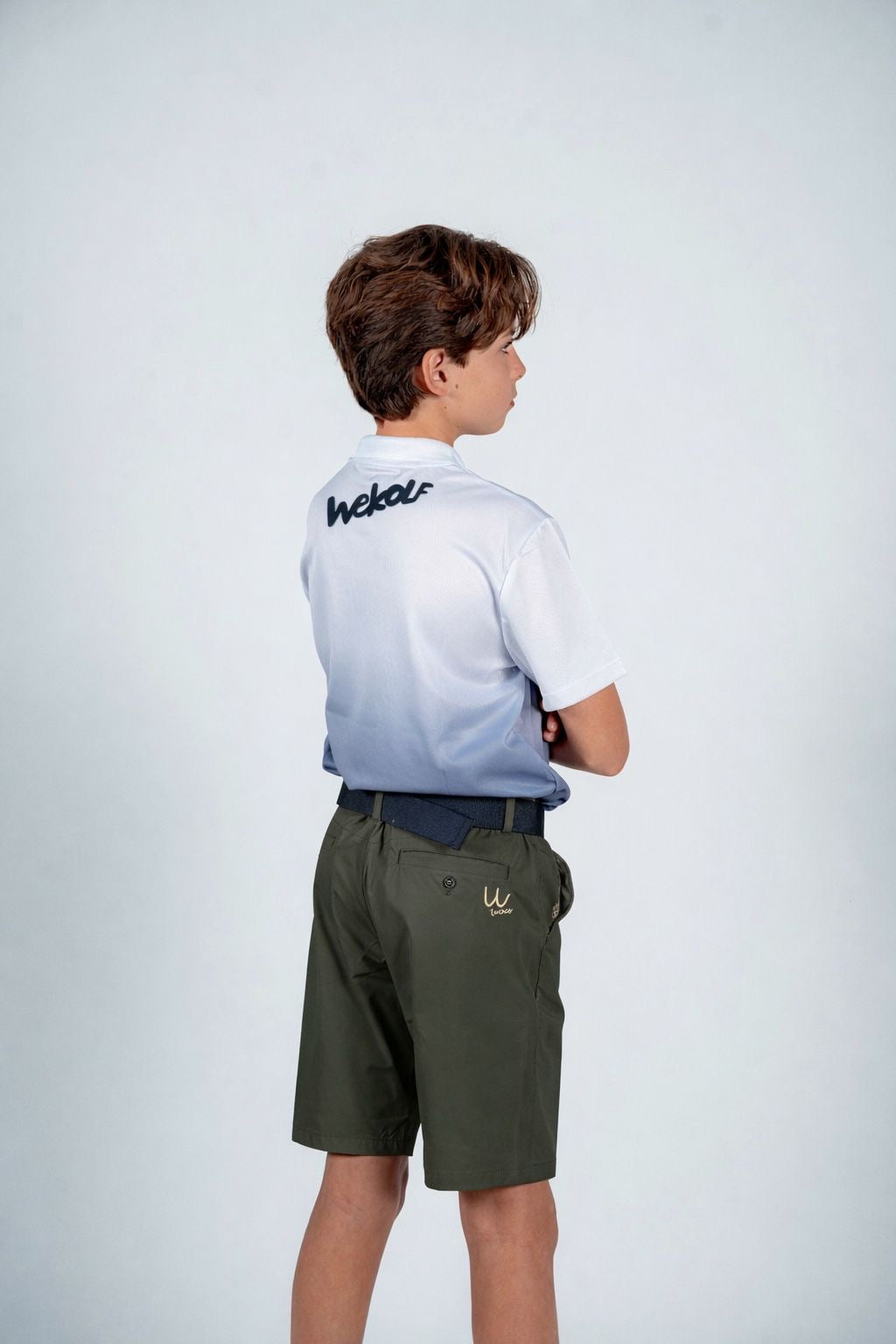 Bermuda golf verde caqui para niño