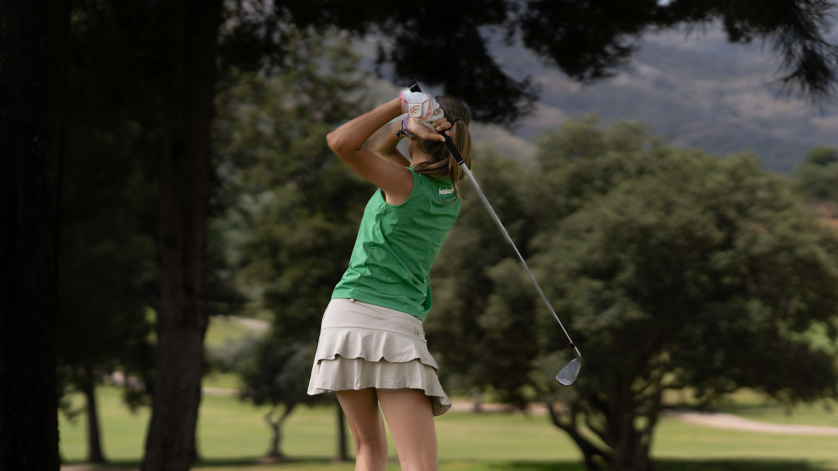 Jupe-short de golf beige pour fille