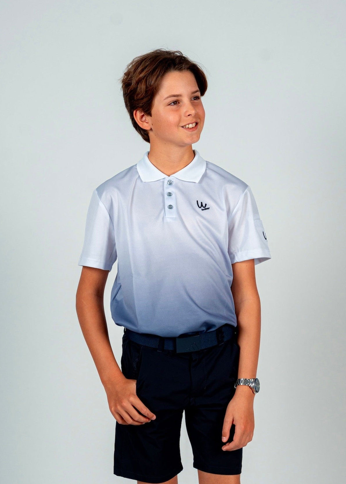 Polo de golf azul degradado para niño
