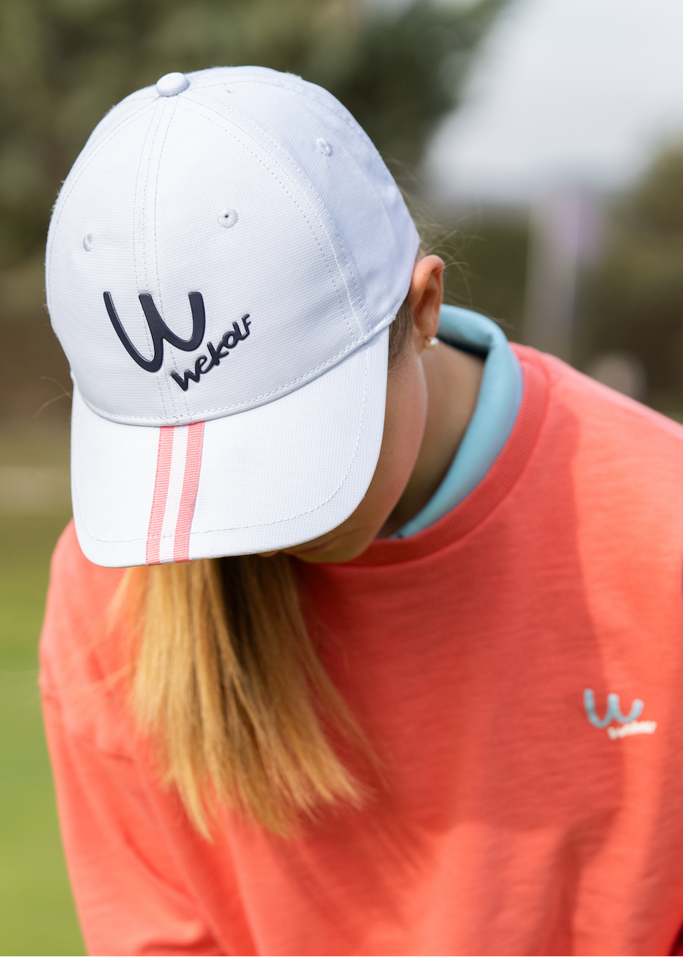Casquette de golf blanche avec détail rose pour fille