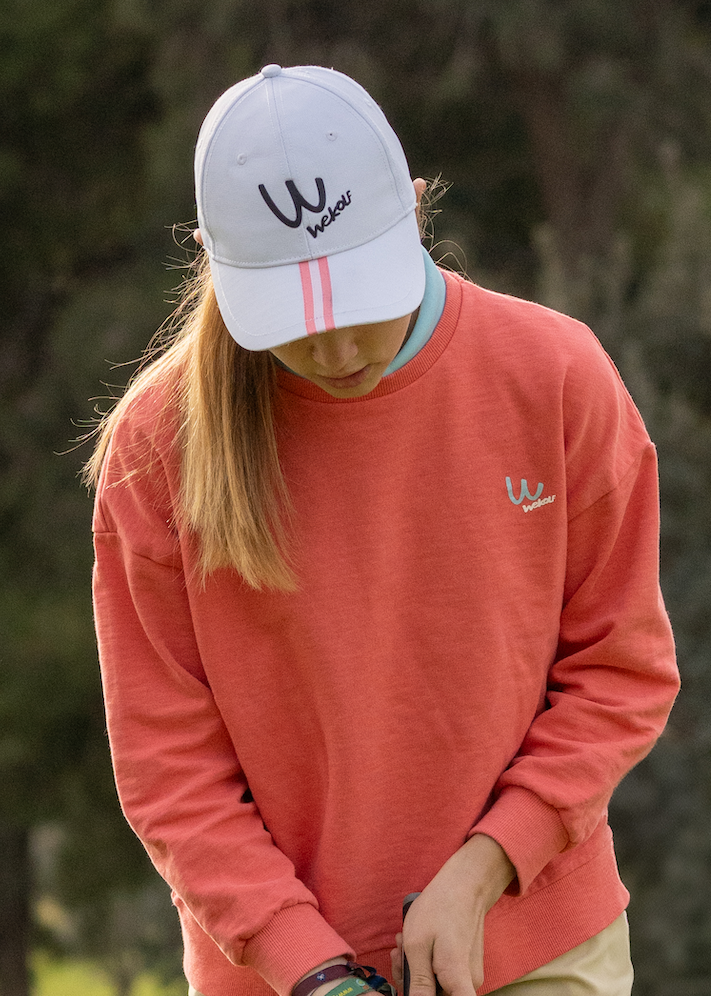 Casquette de golf blanche avec détail rose pour fille