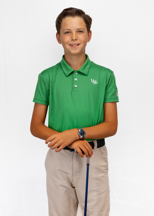 Polo de golf verde para niño