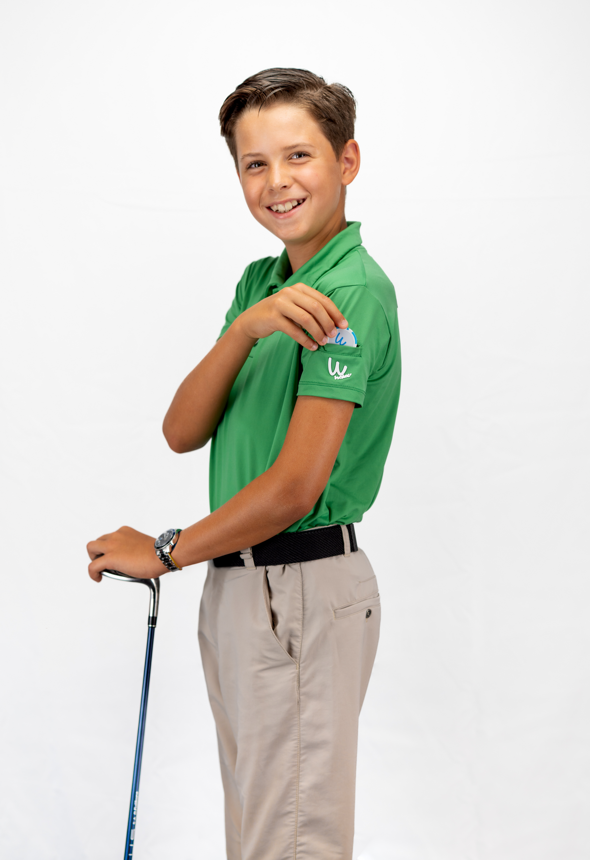 Polo de golf vert pour garçon