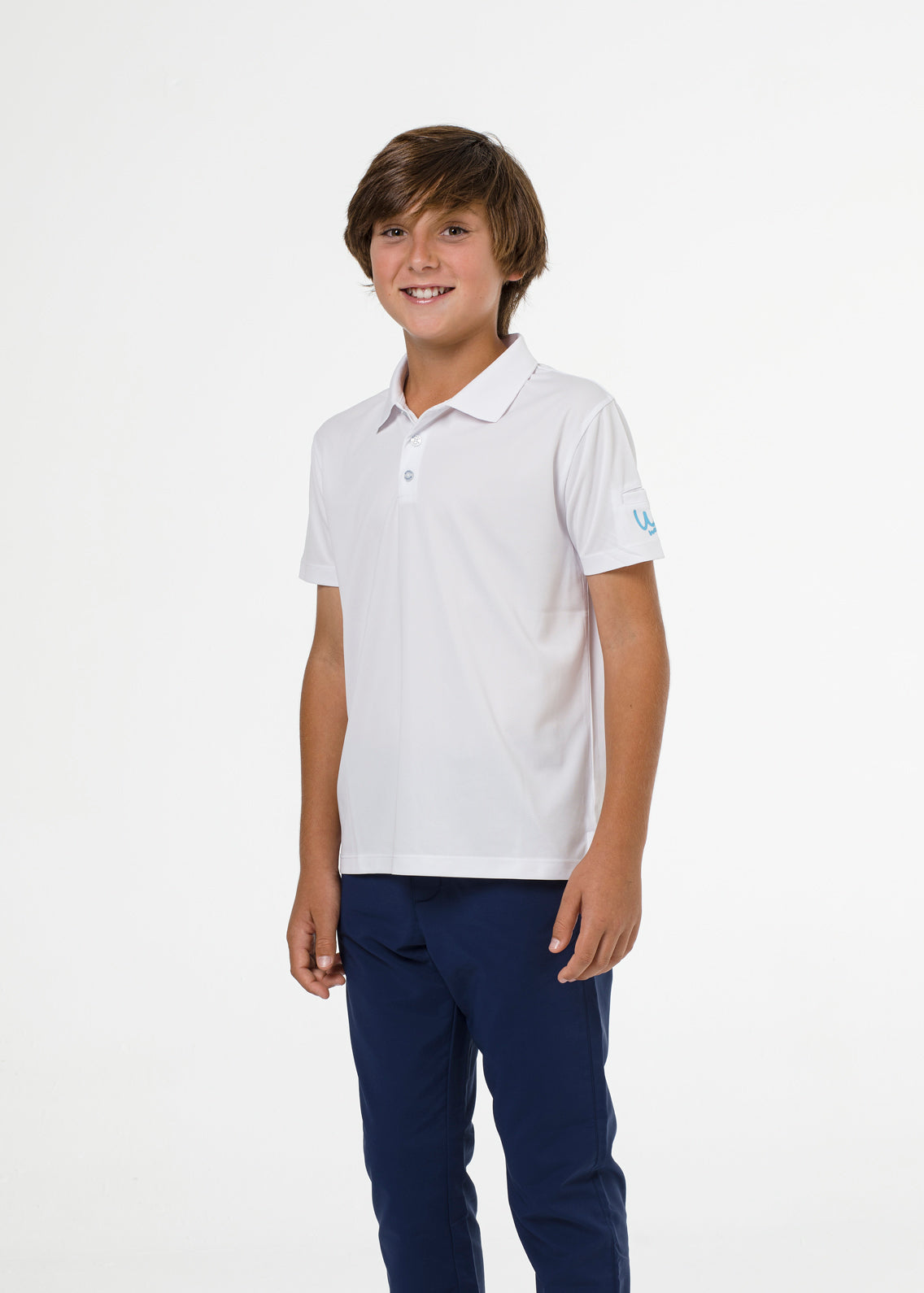 White basic golf polo shirt for boys