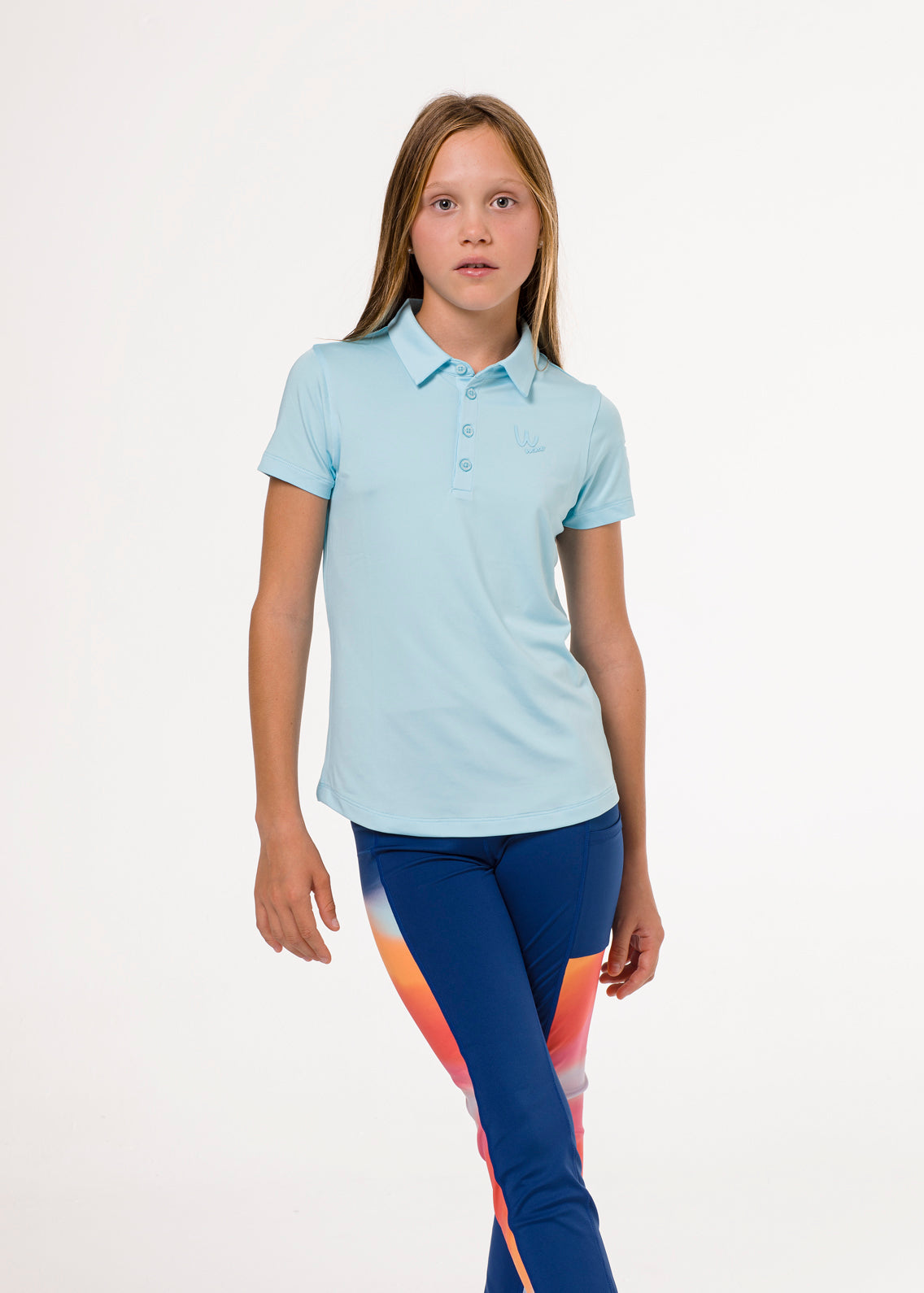 Light blue golf polo shirt for girls