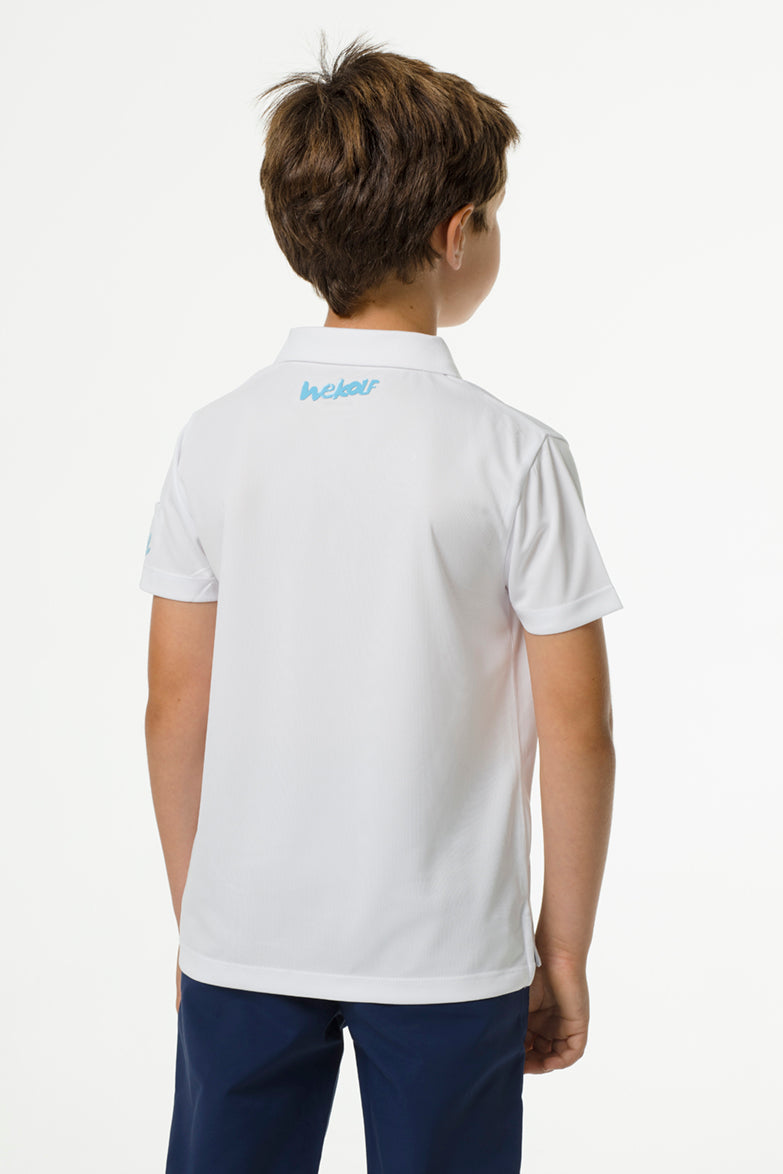 White basic golf polo shirt for boys